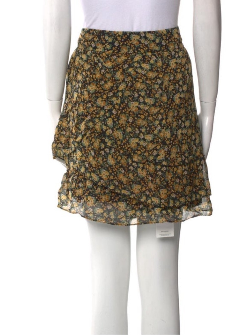 Sezane Carolina Floral Tiered Mini Flowy Skirt